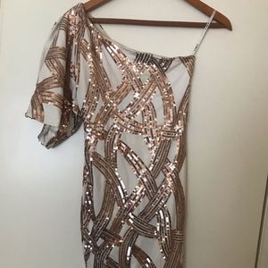Beautiful Copper Sequins Dress